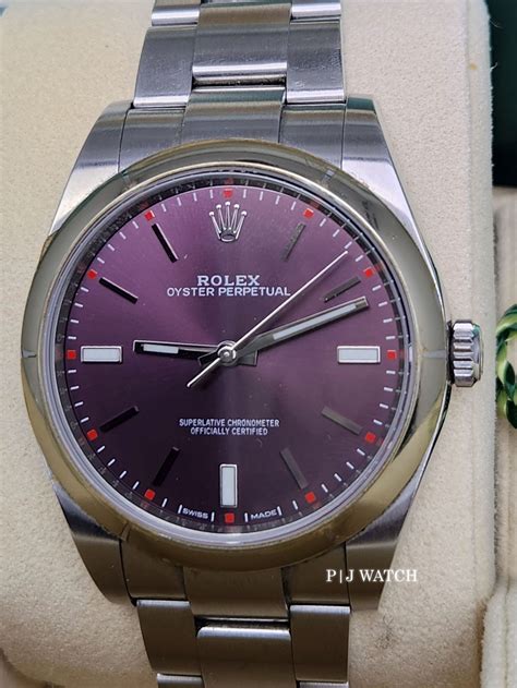 rolex oyster perpetual red grap dial|rolex oyster perpetual color chart.